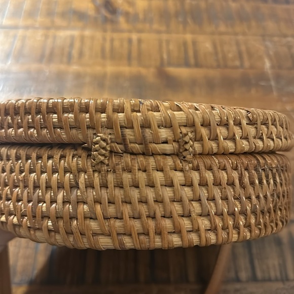 Handmade straw cross body bag with leather strap - Picture 5 of 5